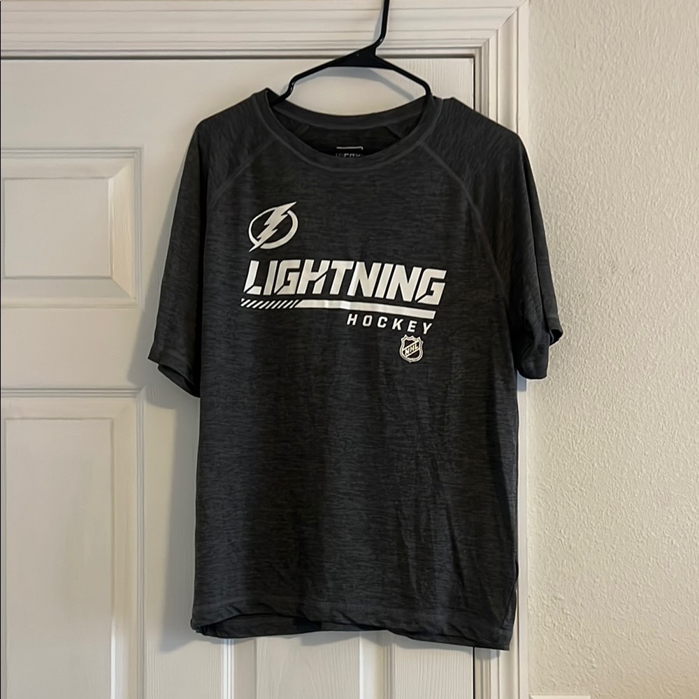 Fanatics Gray Lightning Hockey Short Sleeve Tee